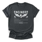 Vector graphic of winged piston and wrench with a funny engineer dictionary definition on a Classic T-Shirt.