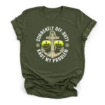 Vintage illustration of a fouled maritime anchor with aviator sunglasses reflecting an offshore drillship and off-duty text on a Premium T-Shirt.