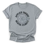 Vector line drawing of a bicycle crankset and chainring with text Applied Torque Mental Clarity on a Classic T-Shirt.
