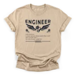 Vector graphic of winged piston and wrench with a funny engineer dictionary definition on a Classic T-Shirt.