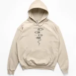 Vintage distressed continuous line art of a harmonic oscillator wave and the text Its Just a Phase on a Hoodie.