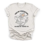 Line art of a bench vise crushing a project schedule Gantt chart with text Timeline Compression Services on a Premium T-Shirt.
