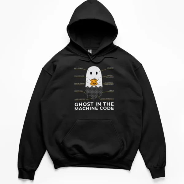 Programmer Binary Ghost Hoodie | Developer Halloween | CADShirts