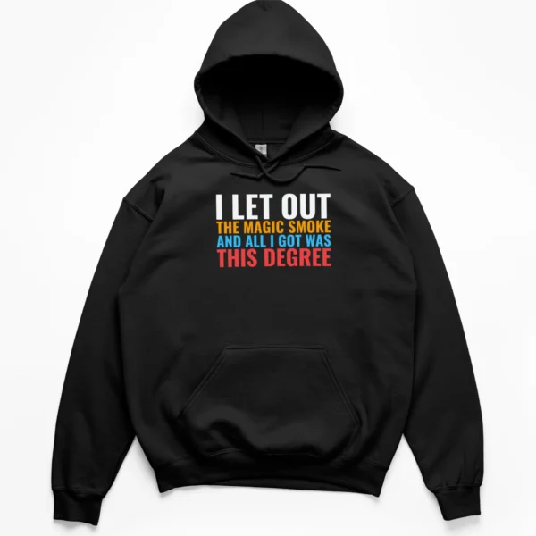 Black_Hoodie_UNI_TheMagicSmokeSurvivor Electrical Engineer Magic Smoke Hoodie | Debug Gift | CADShirts