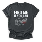 Distressed vintage illustration of a printed circuit board with a logic gate bug and text FIND ME IF YOU CAN on a Classic T-Shirt.