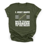 Distressed graphic of a scatter plot and text reading I just hope both teams regress to the mean on a Premium T-Shirt.