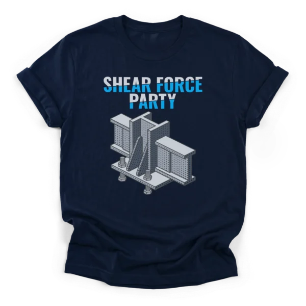 A heavy block-print style structural steel baseplate connection with anchor bolts and tiny W-section profiles on a Classic T-Shirt.