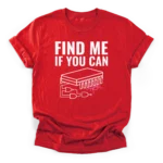 Distressed vintage illustration of a printed circuit board with a logic gate bug and text FIND ME IF YOU CAN on a Classic T-Shirt.